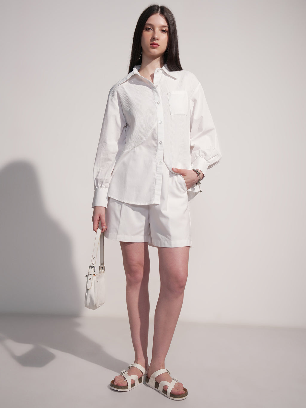 Tokyo Talkies Women White Solid Casual Shirt - White - Image 2