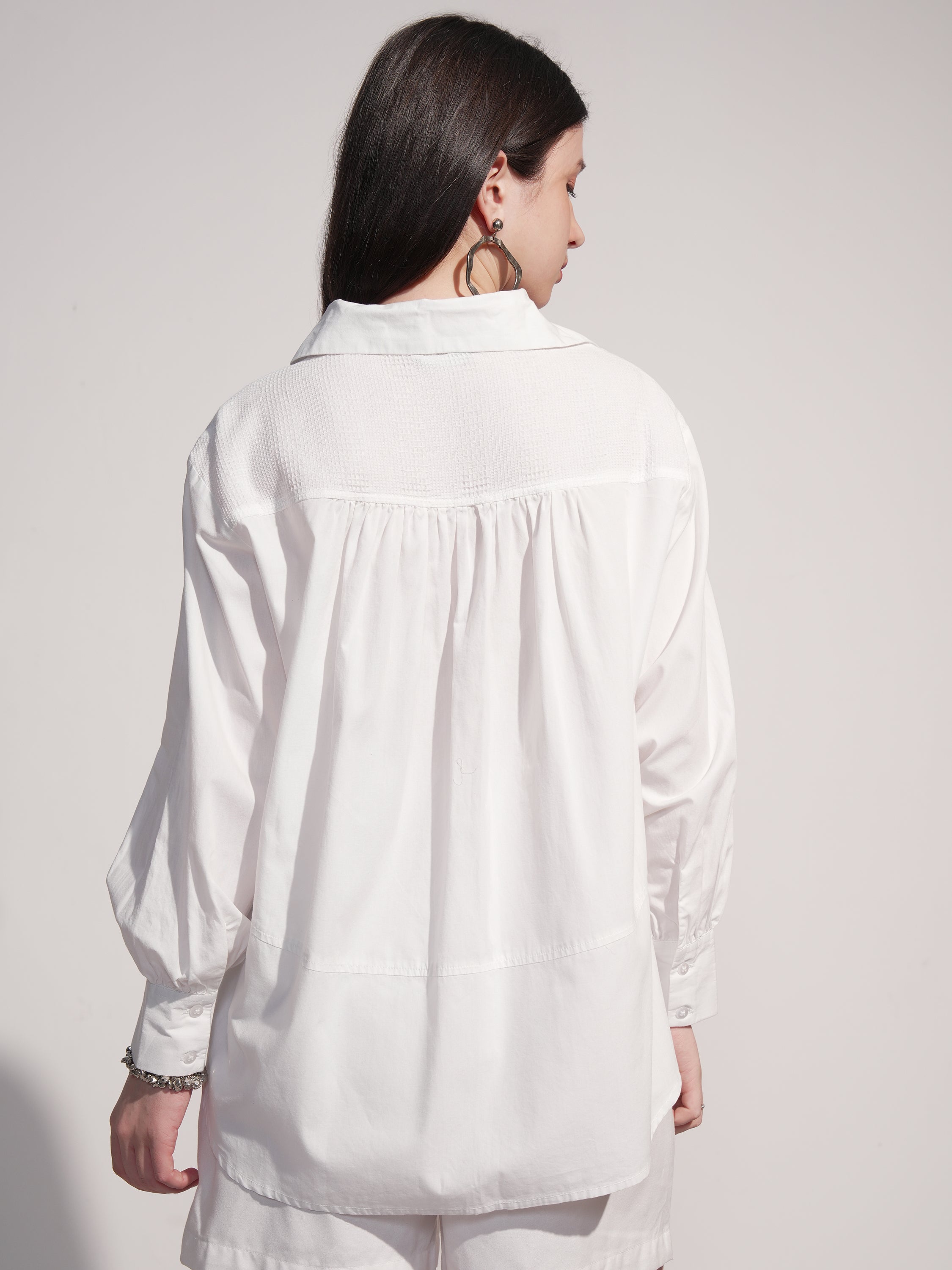Tokyo Talkies Women White Solid Casual Shirt - White - Image 3