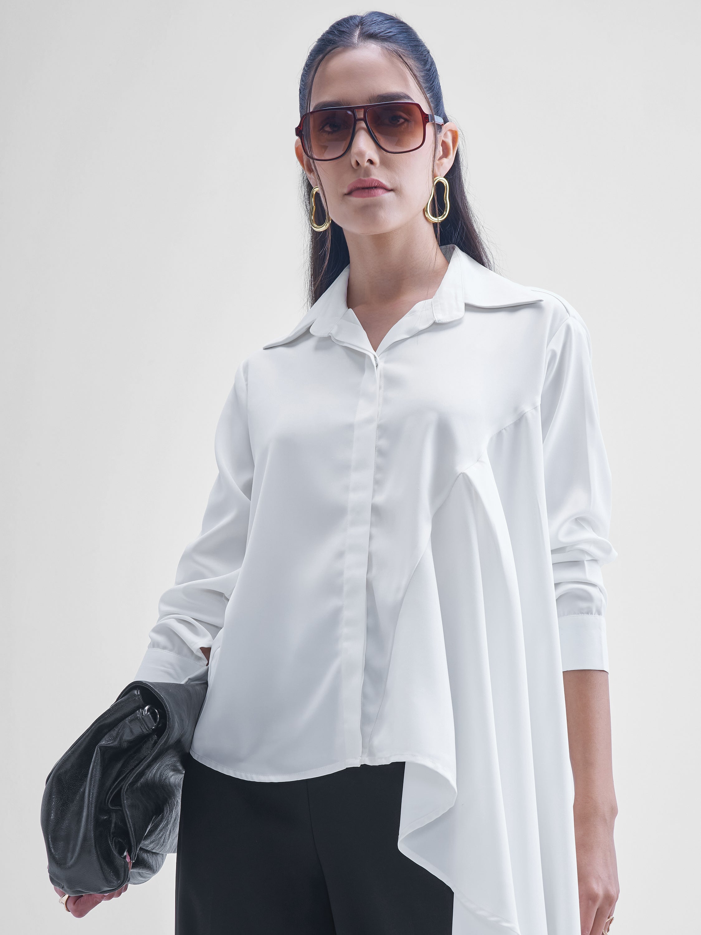 Tokyo Talkies Women White Solid casual shirts - White - Image 1