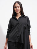Tokyo Talkies Women Black Solid Casual Shirt - Black - Image 1