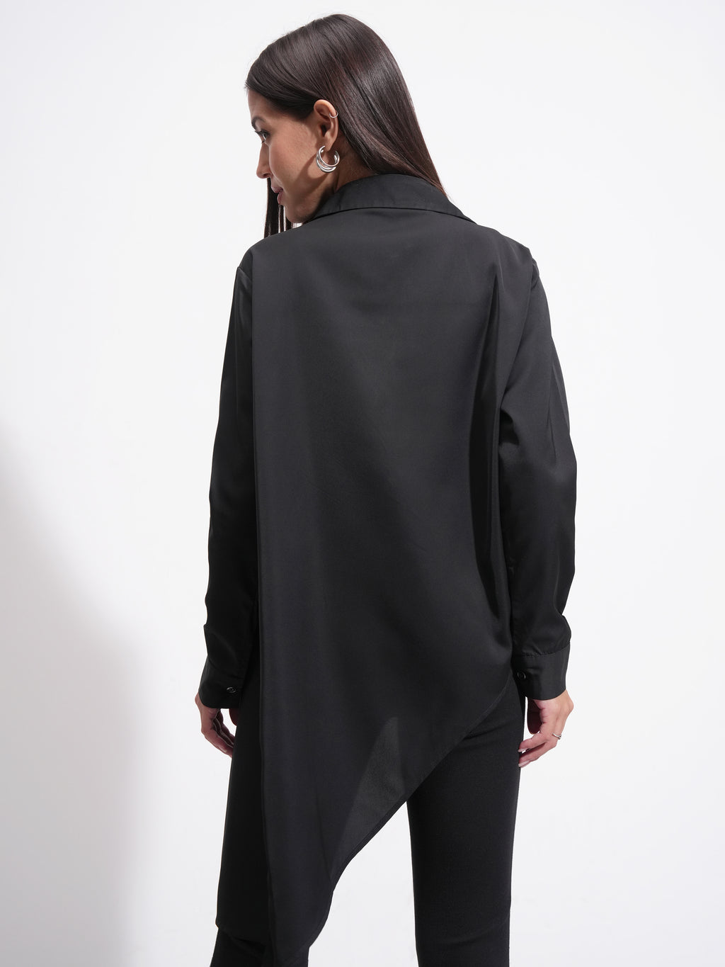 Tokyo Talkies Women Black Solid Casual Shirt - Black - Image 3