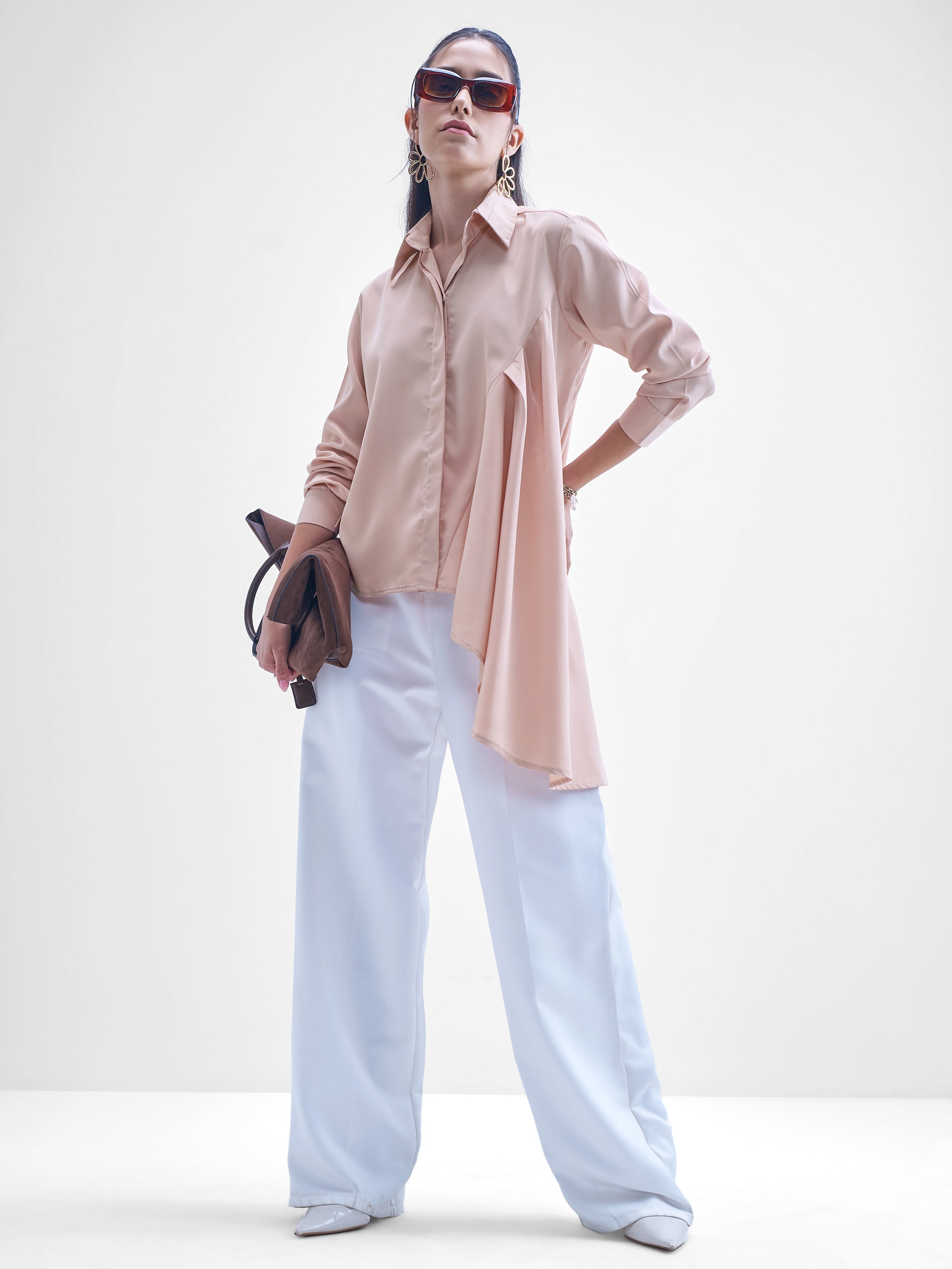 Tokyo Talkies Women Pink Solid casual shirts - Pink - Image 2