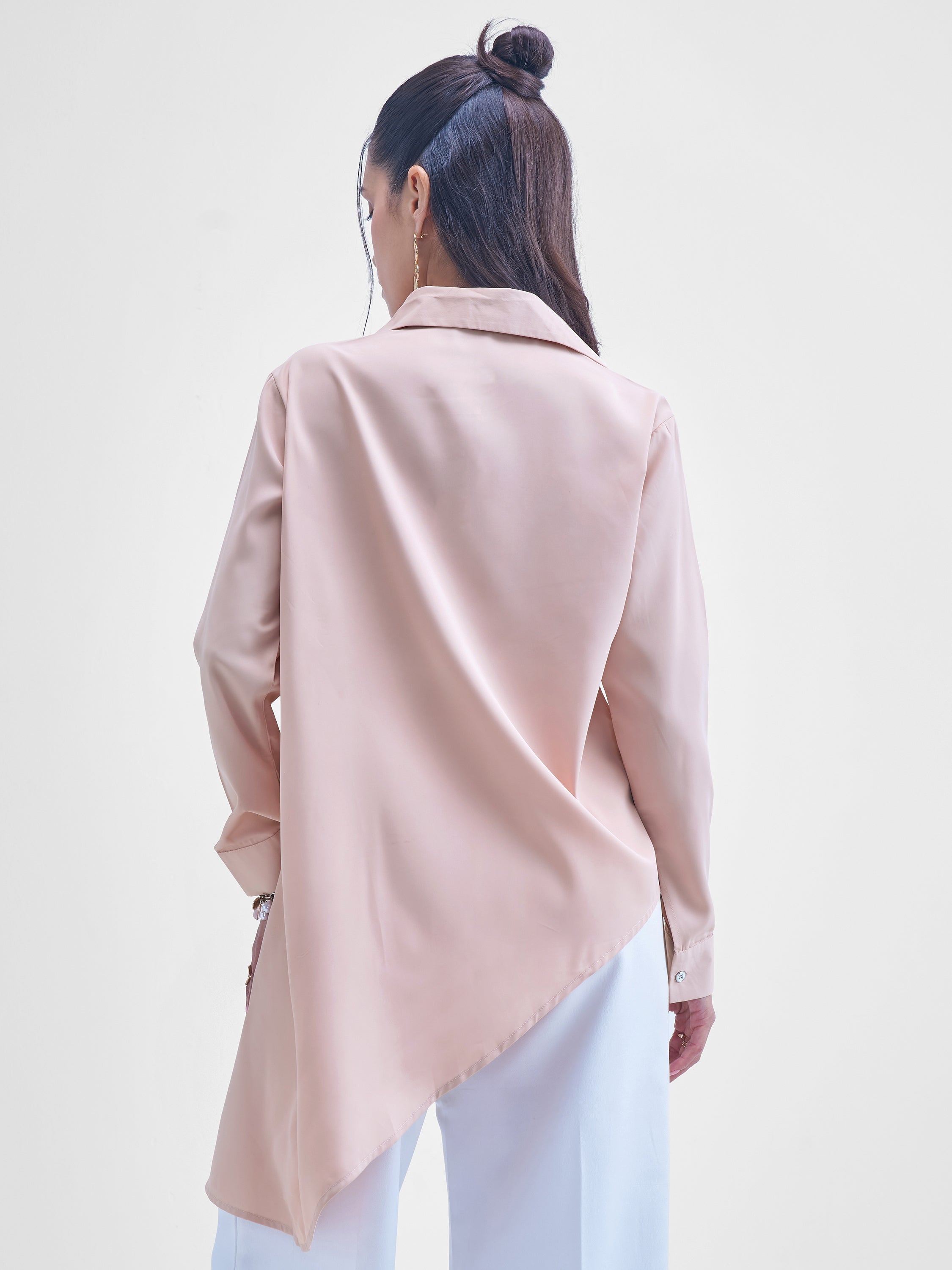 Tokyo Talkies Women Pink Solid casual shirts - Pink - Image 3