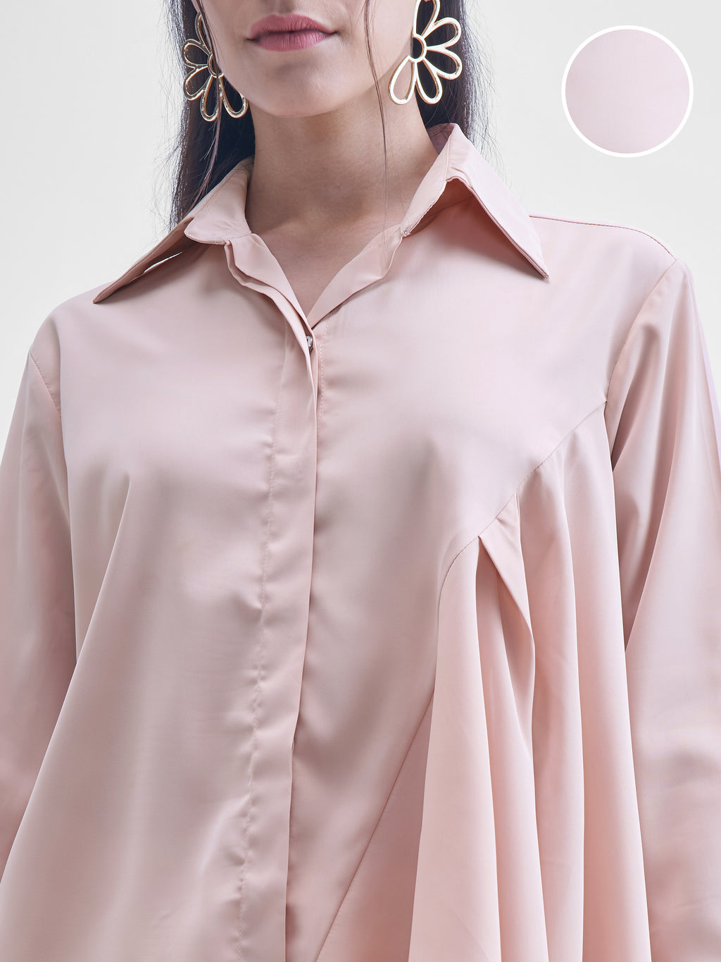 Tokyo Talkies Women Pink Solid casual shirts - Pink - Image 5