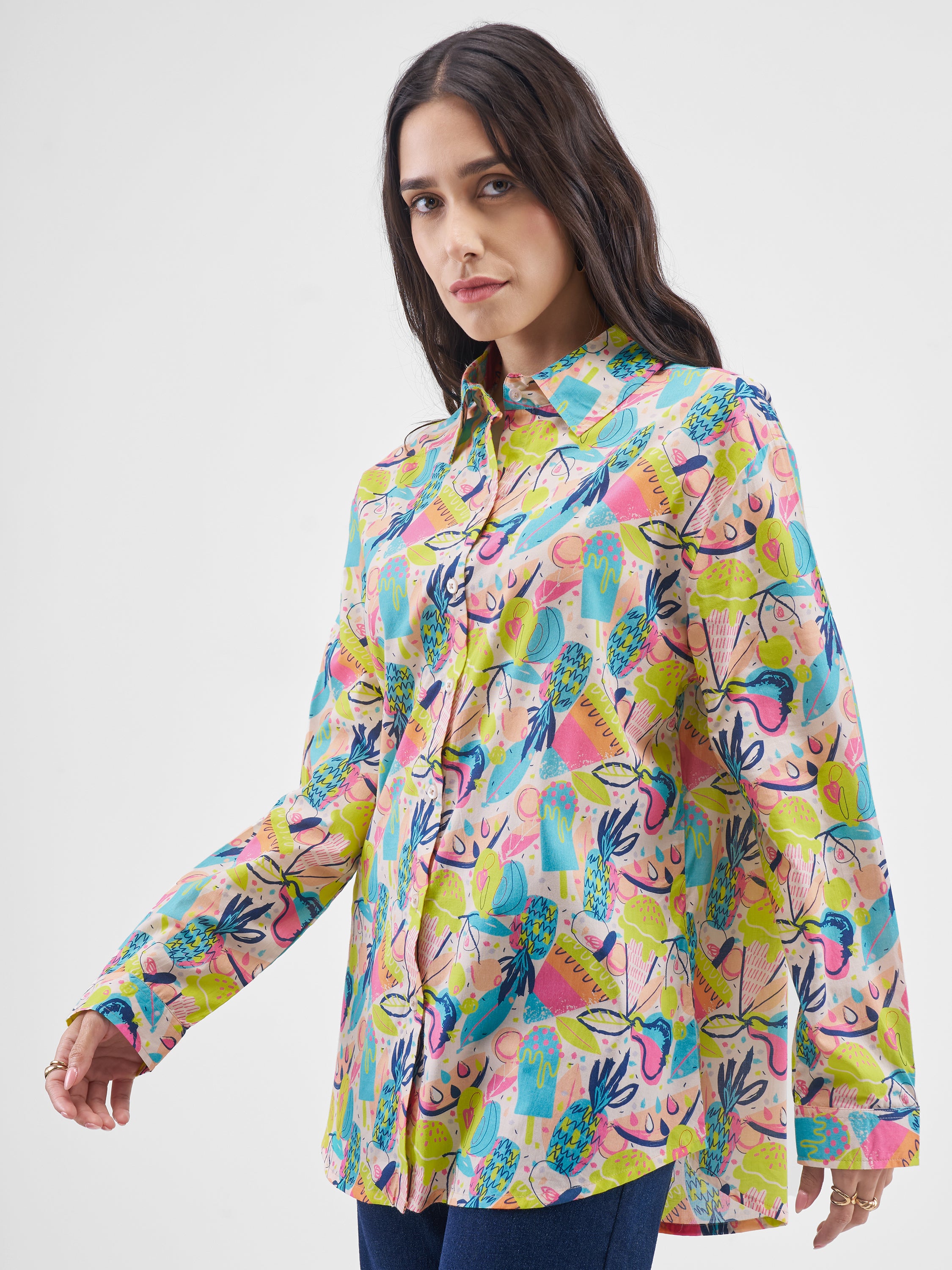 Tokyo Talkies Women Multi Printed Casual Shirt - Multi - Image 4