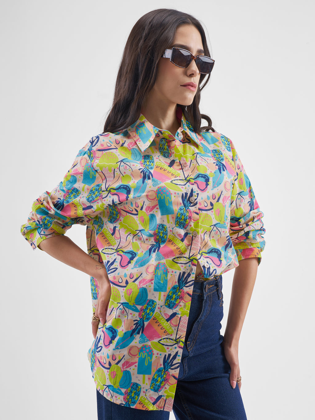 Tokyo Talkies Women Multi Printed Casual Shirt - Multi - Image 6