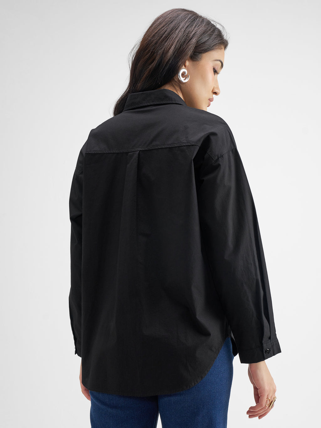 Tokyo Talkies Women Black Solid Casual Shirt - Black - Image 3