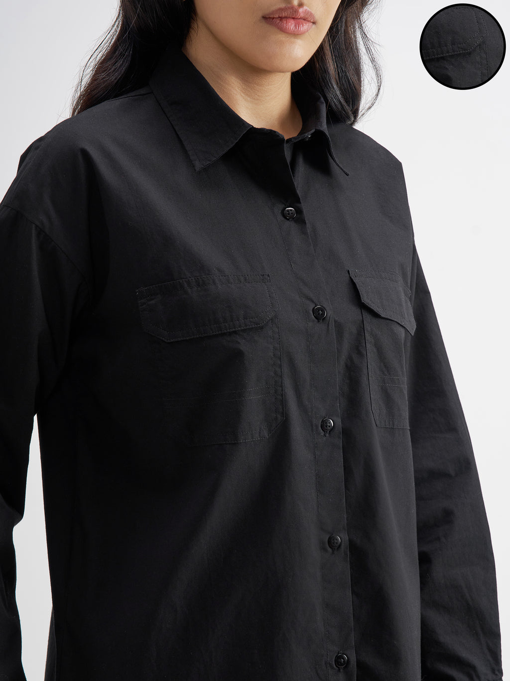 Tokyo Talkies Women Black Solid Casual Shirt - Black - Image 5