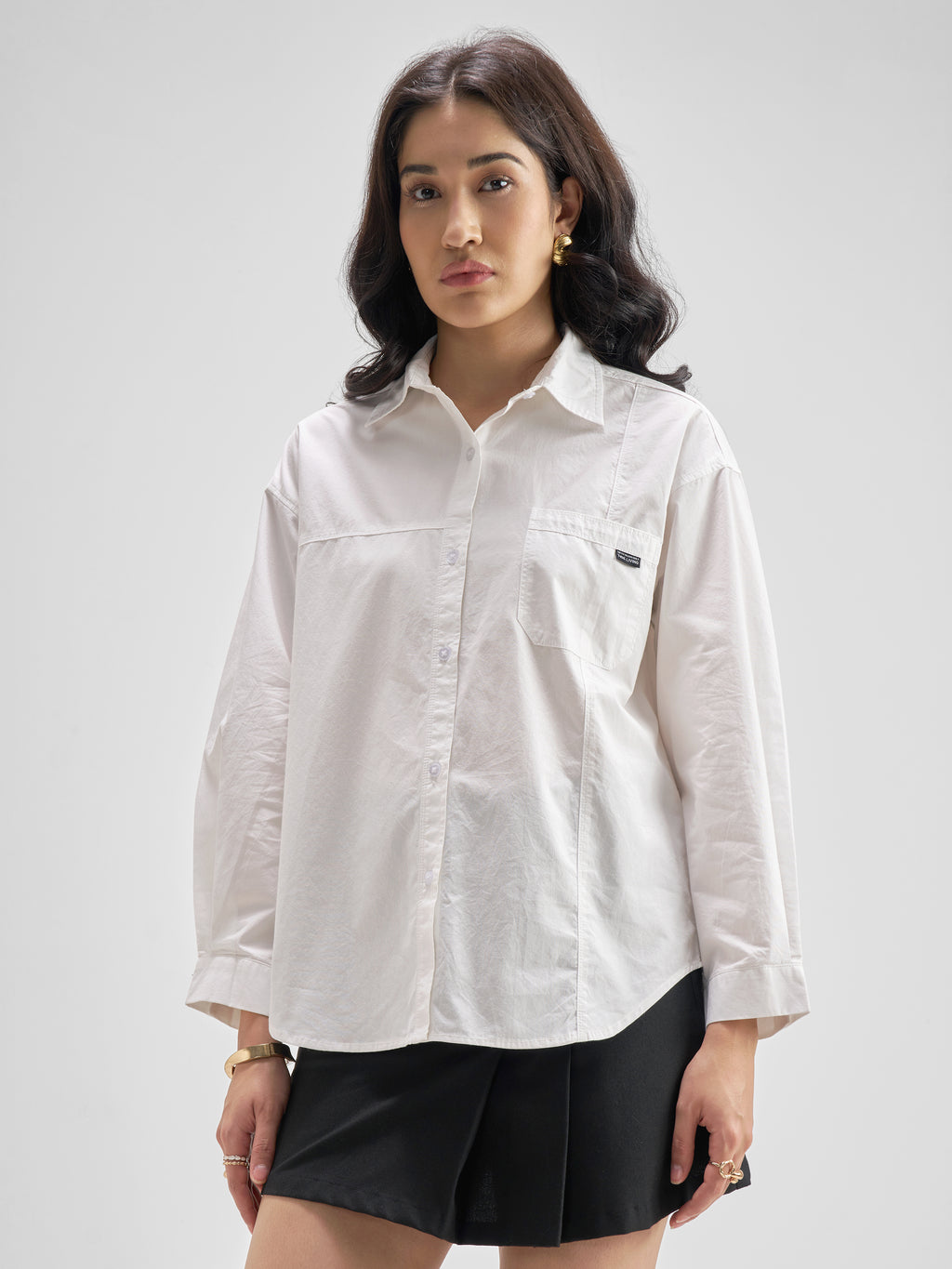 Chic By Tokyo Talkies Women White Solid Casual Shirt - White - Image 4