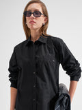 Tokyo Talkies Women Black Solid Casual Shirt