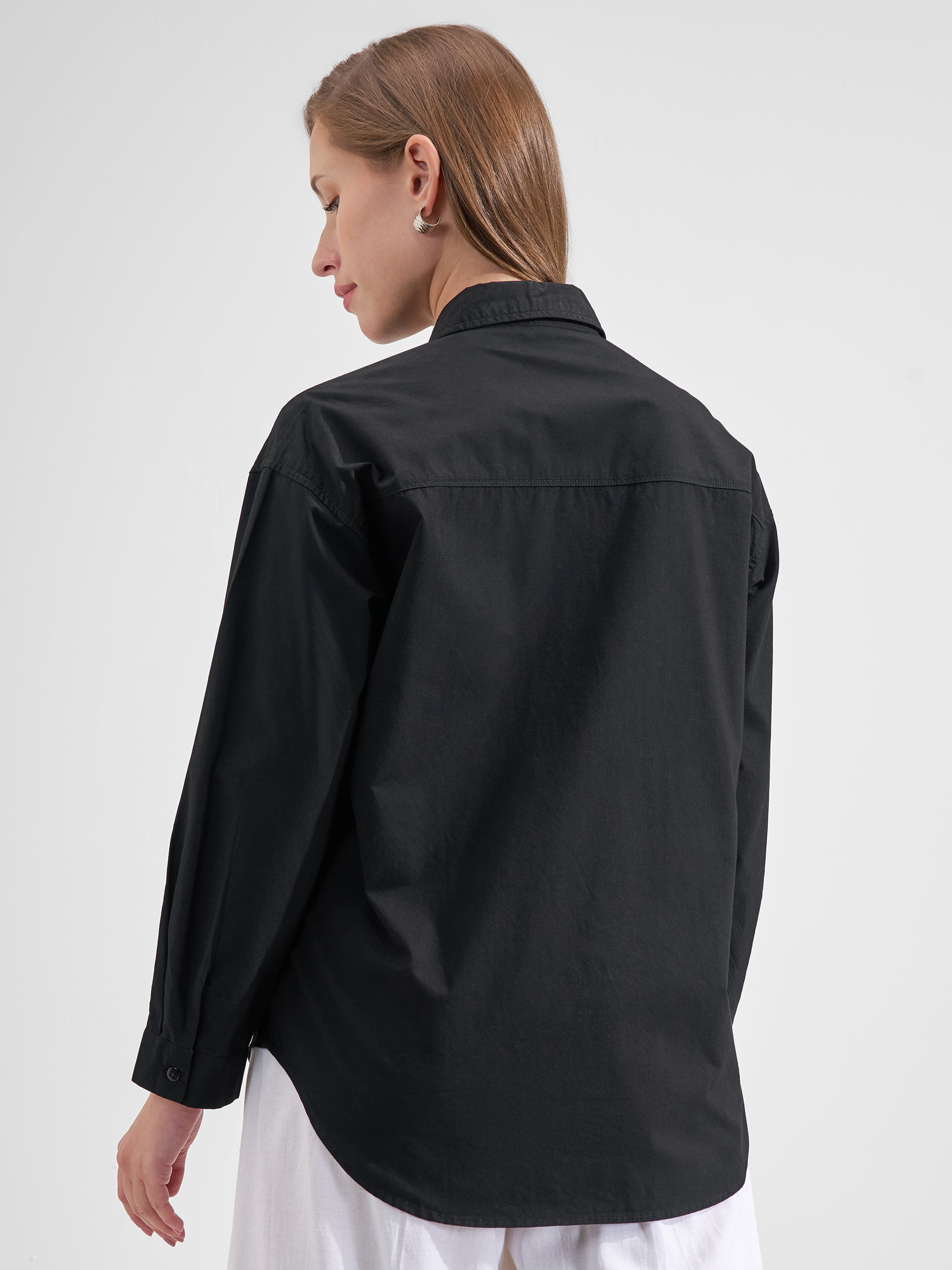 Tokyo Talkies Women Black Solid Casual Shirt