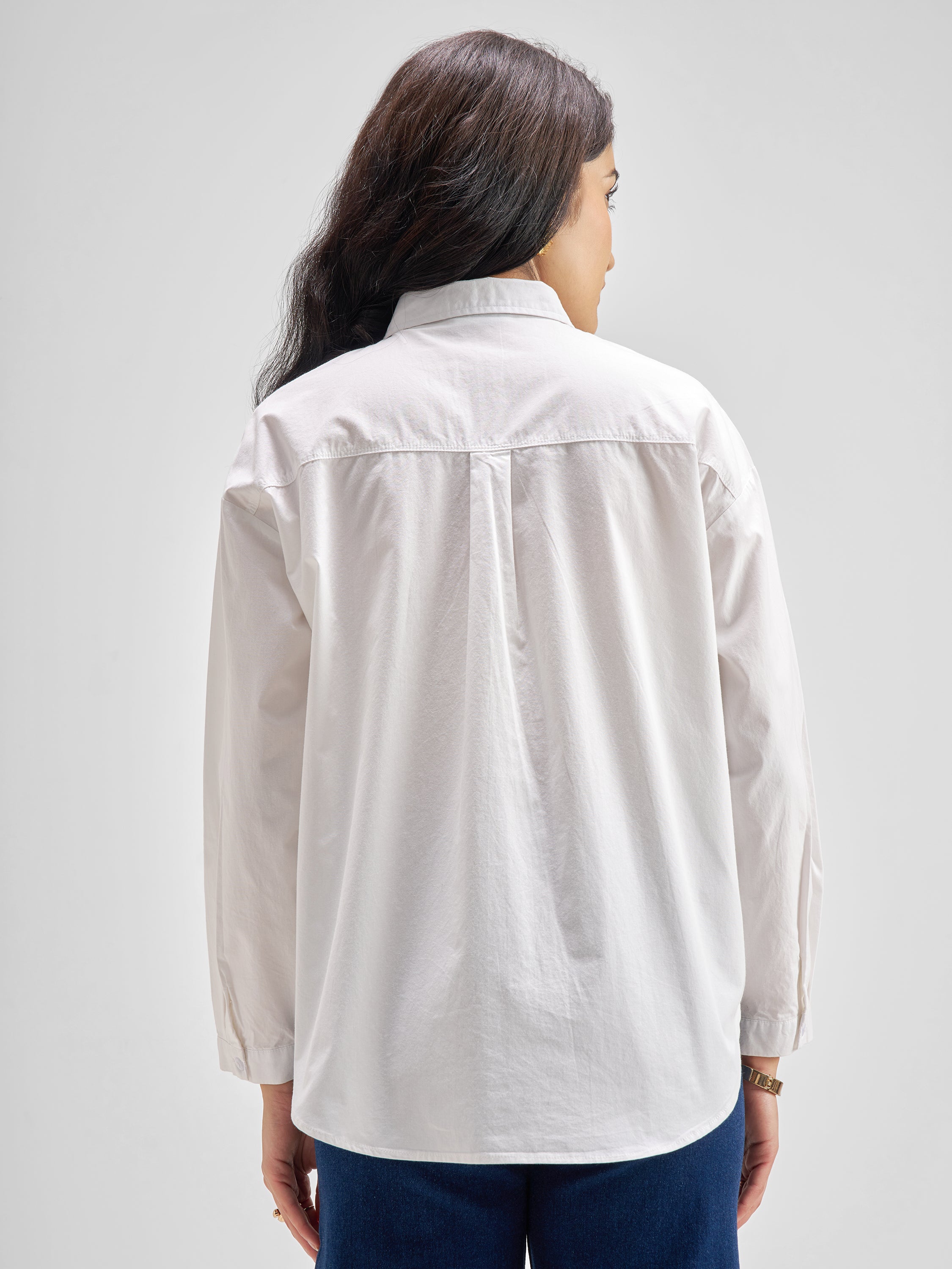 Chic By Tokyo Talkies Women White Solid Casual Shirt - White - Image 3