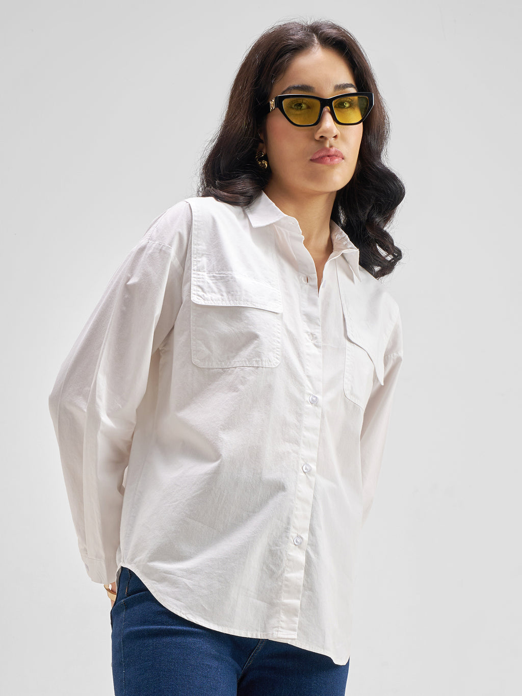 Chic By Tokyo Talkies Women White Solid Casual Shirt - White - Image 6