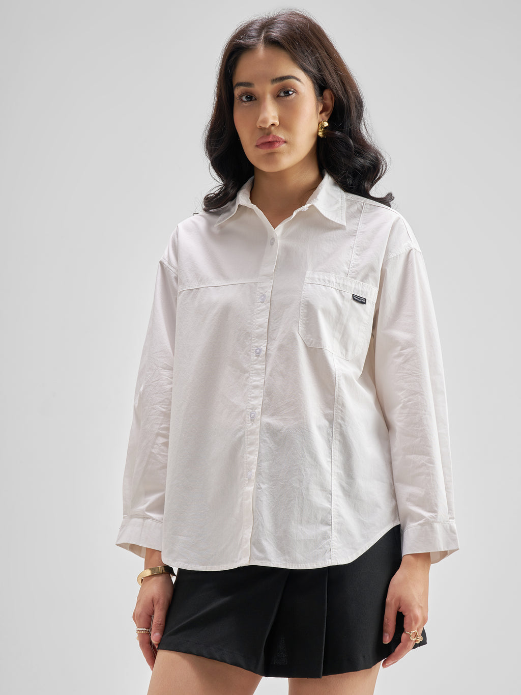 Tokyo Talkies Women White Solid Casual Shirt - White - Image 4