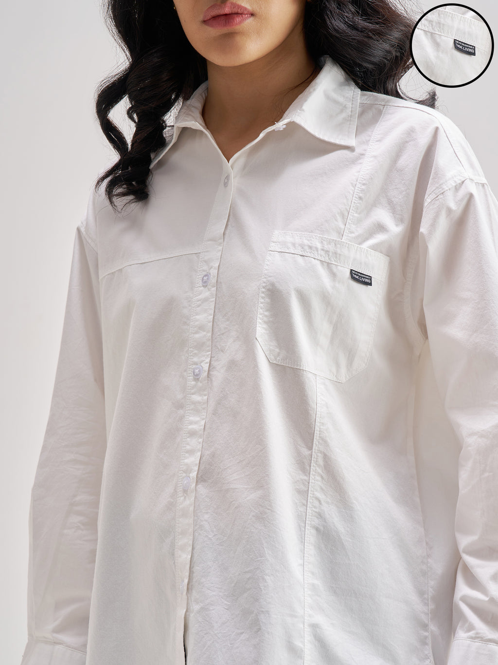 Tokyo Talkies Women White Solid Casual Shirt - White - Image 5