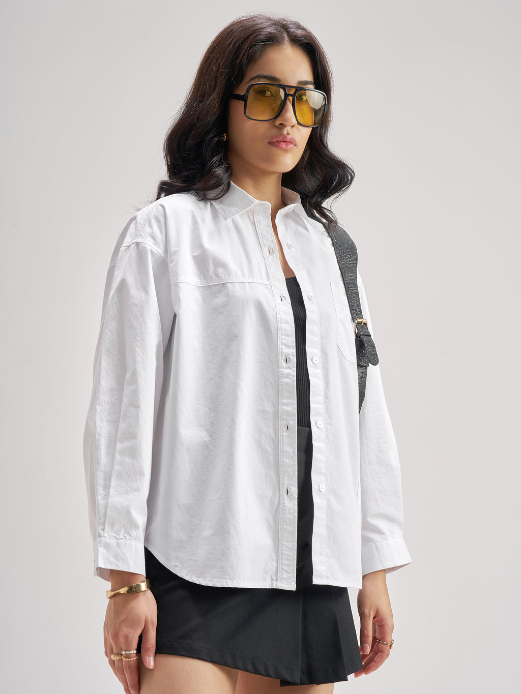 Tokyo Talkies Women White Solid Casual Shirt - White - Image 6