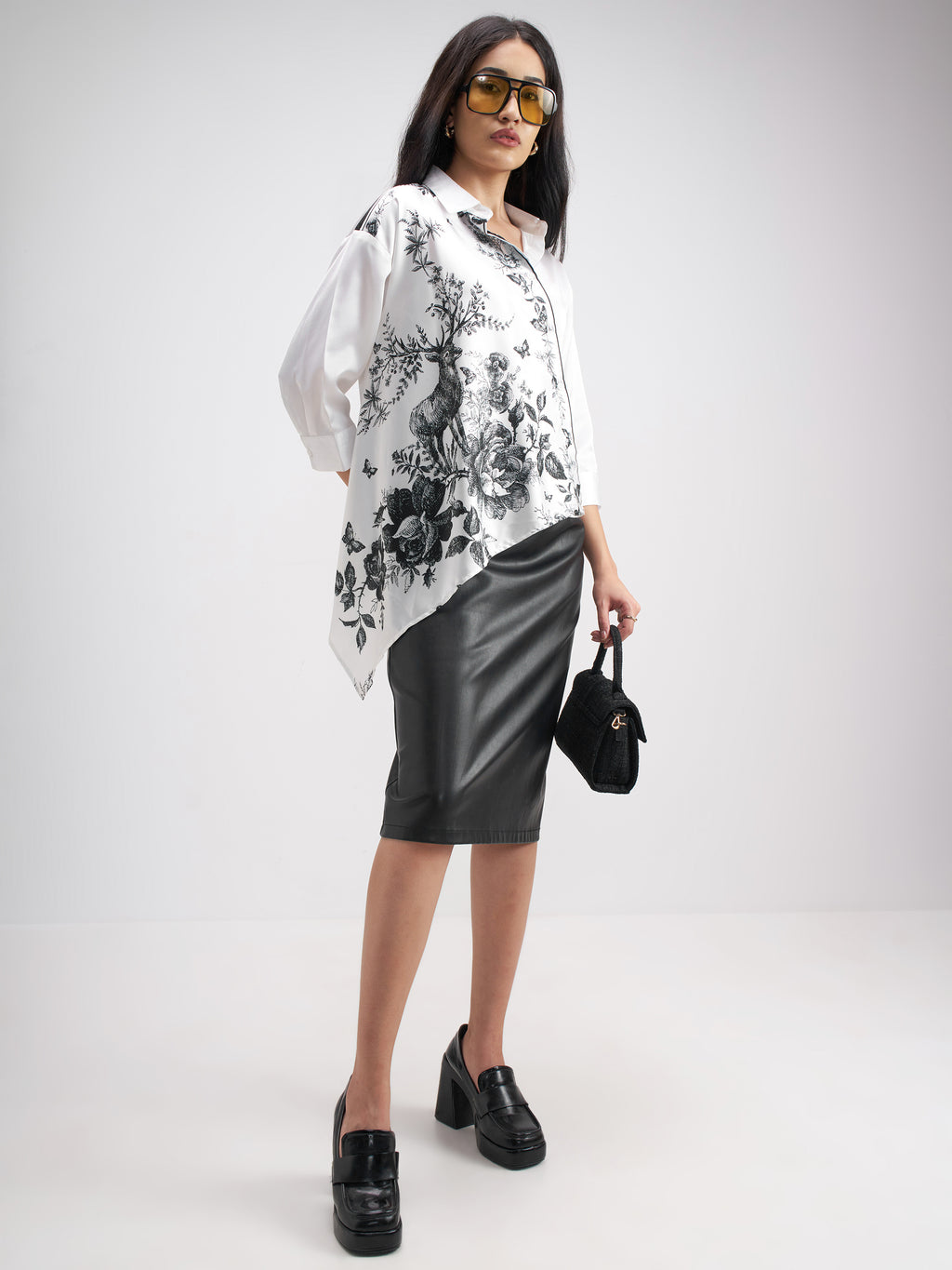 Tokyo Talkies Women White Printed Casual Shirt - White - Image 2
