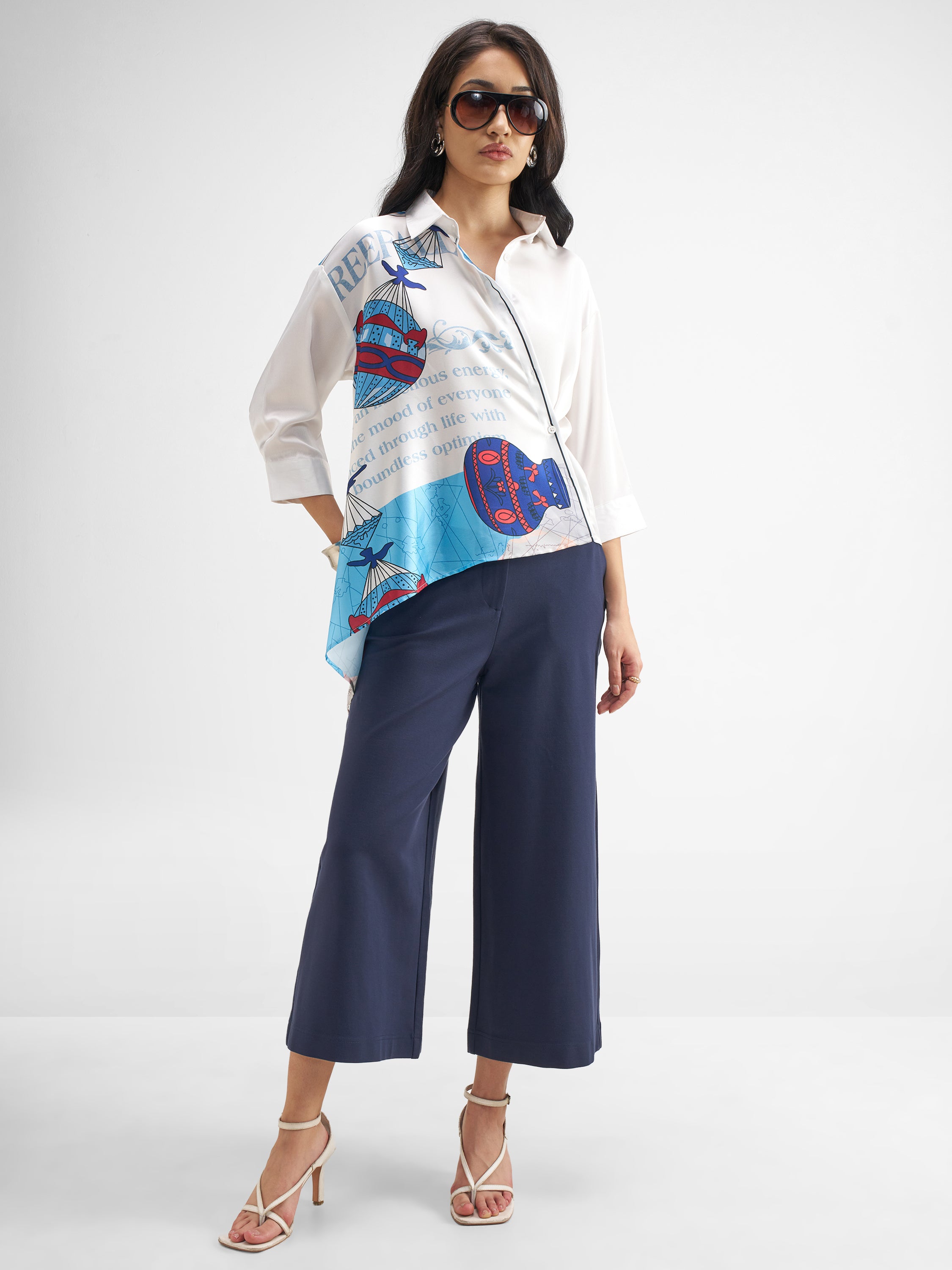 Tokyo Talkies Women White Printed Casual Shirt - White - Image 2