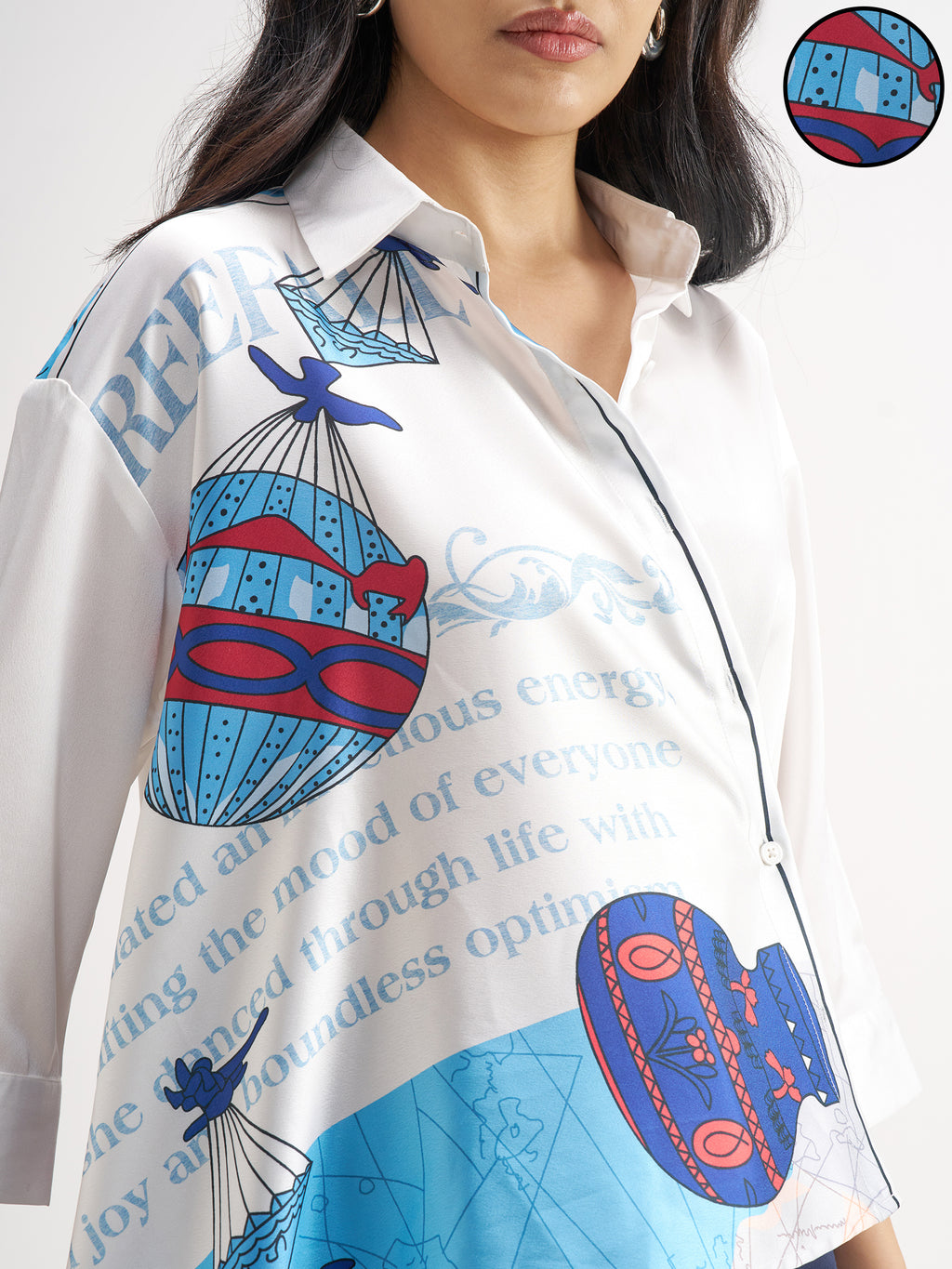Tokyo Talkies Women White Printed Casual Shirt - White - Image 5