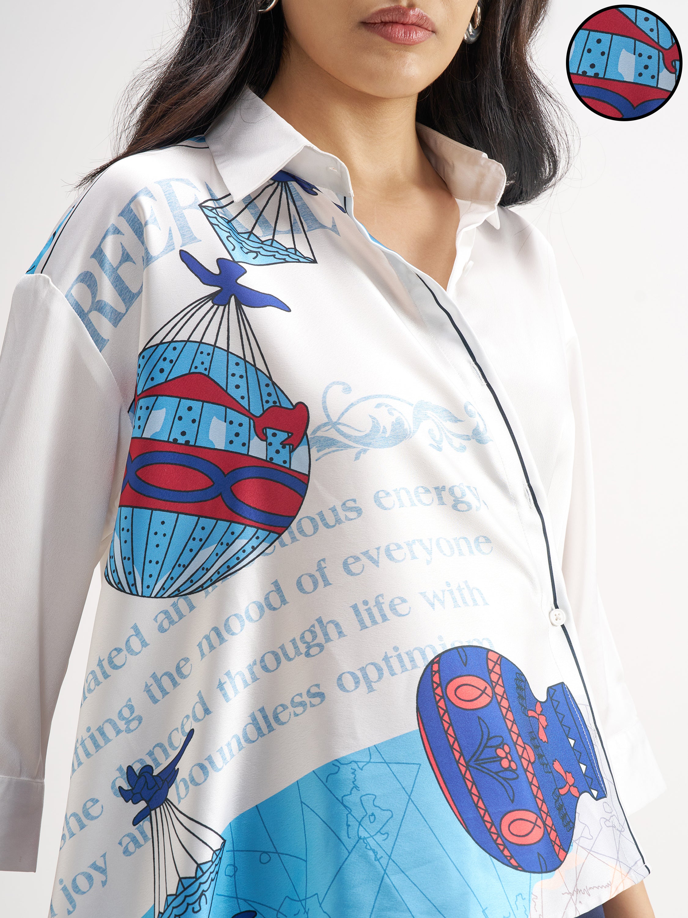 Tokyo Talkies Women White Printed Casual Shirt - White - Image 5