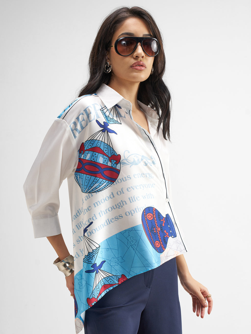 Tokyo Talkies Women White Printed Casual Shirt - White - Image 6