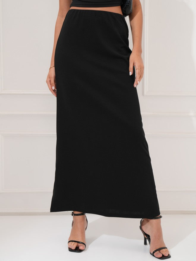 Tokyo Talkies Women Black Maxi Skirt - Black - Image 1