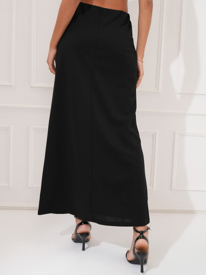 Tokyo Talkies Women Black Maxi Skirt - Black - Image 3