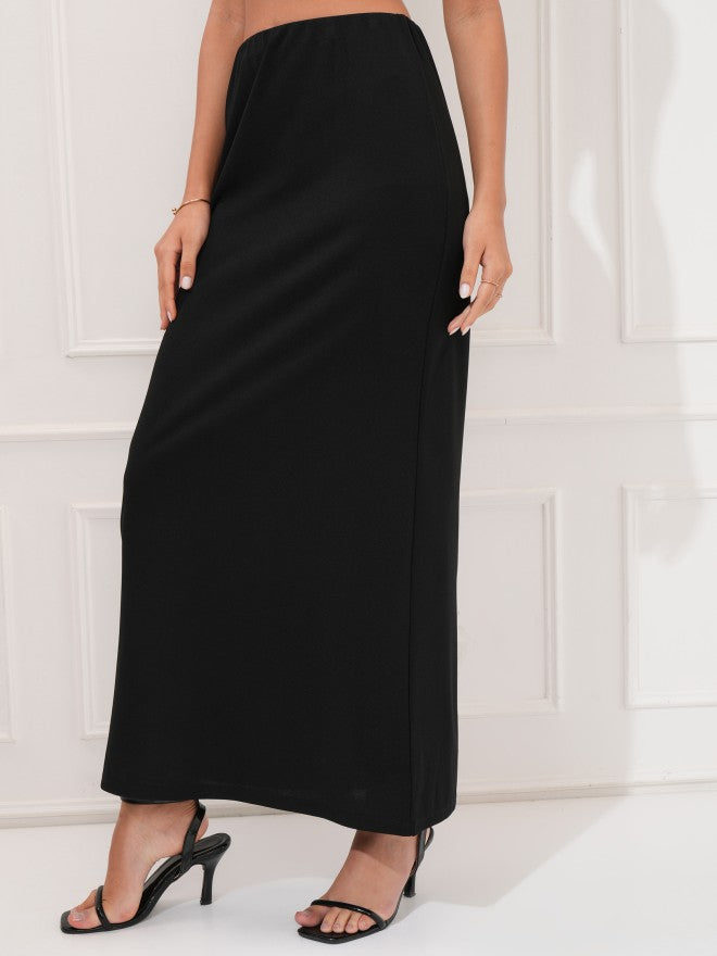 Tokyo Talkies Women Black Maxi Skirt - Black - Image 4