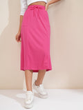 Tokyo Talkies Women Pink Midi Skirt - Pink - Image 1