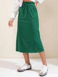 Tokyo Talkies Women Green Midi Skirt - Green - Image 1