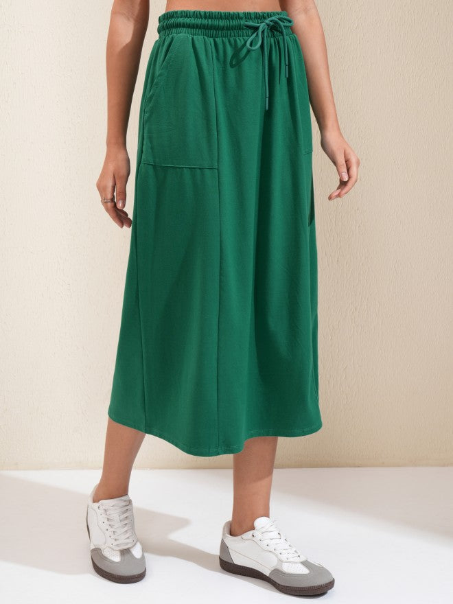Tokyo Talkies Women Green Midi Skirt - Green - Image 6