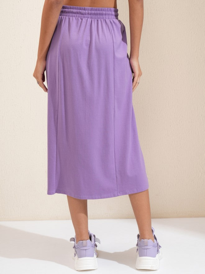 Tokyo Talkies Women Lavender Midi Skirt - Lavender - Image 3