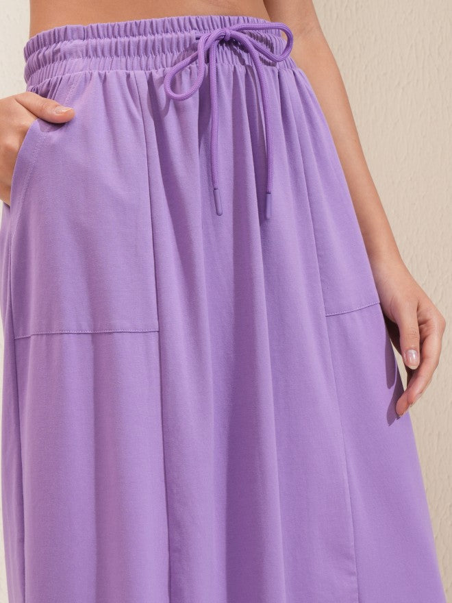 Tokyo Talkies Women Lavender Midi Skirt - Lavender - Image 5