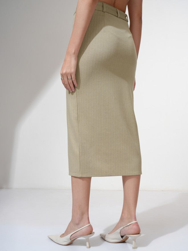 Tokyo Talkies Women Beige Midi Skirt - Beige - Image 3