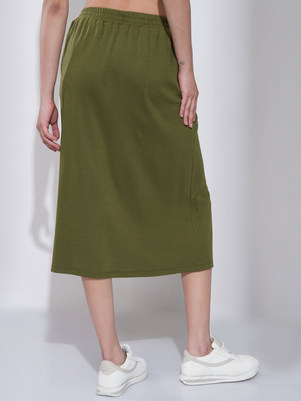 Tokyo Talkies Women Olive Midi Skirt - Olive - Image 3