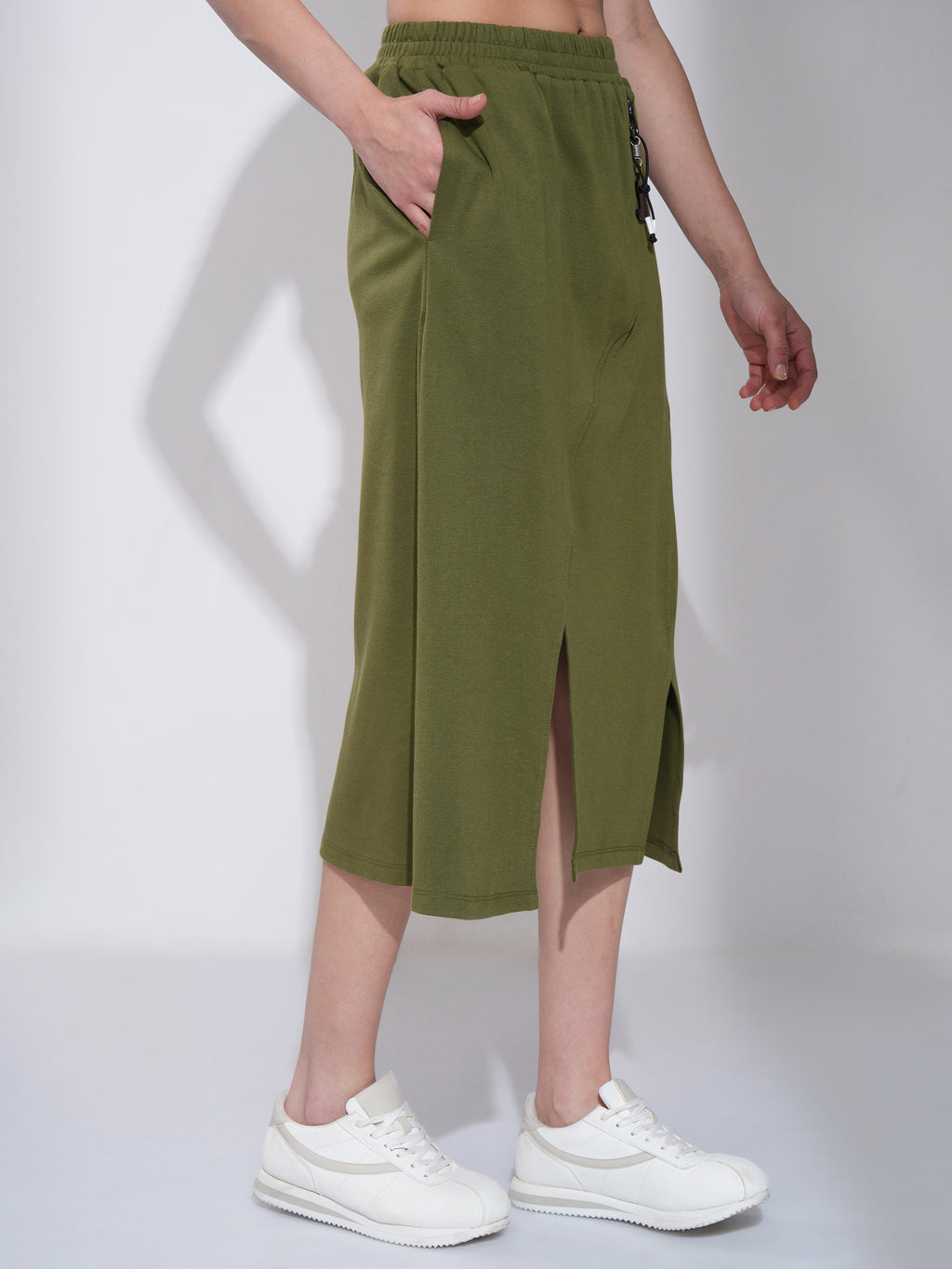 Tokyo Talkies Women Olive Midi Skirt - Olive - Image 6