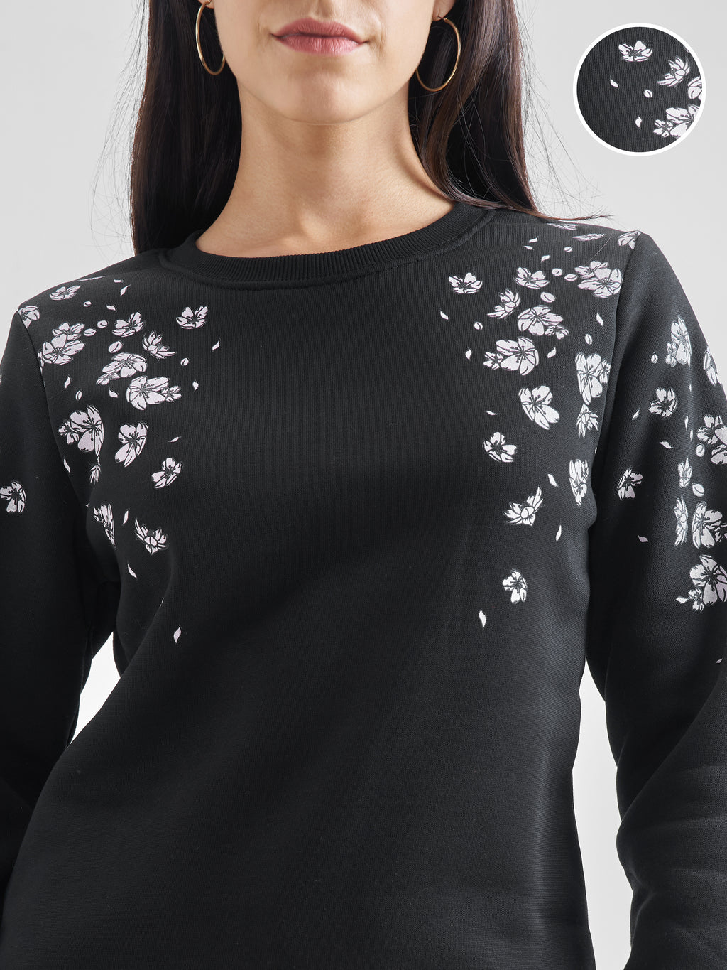 Black Casual Printed Sweatshirts - Black - Image 5