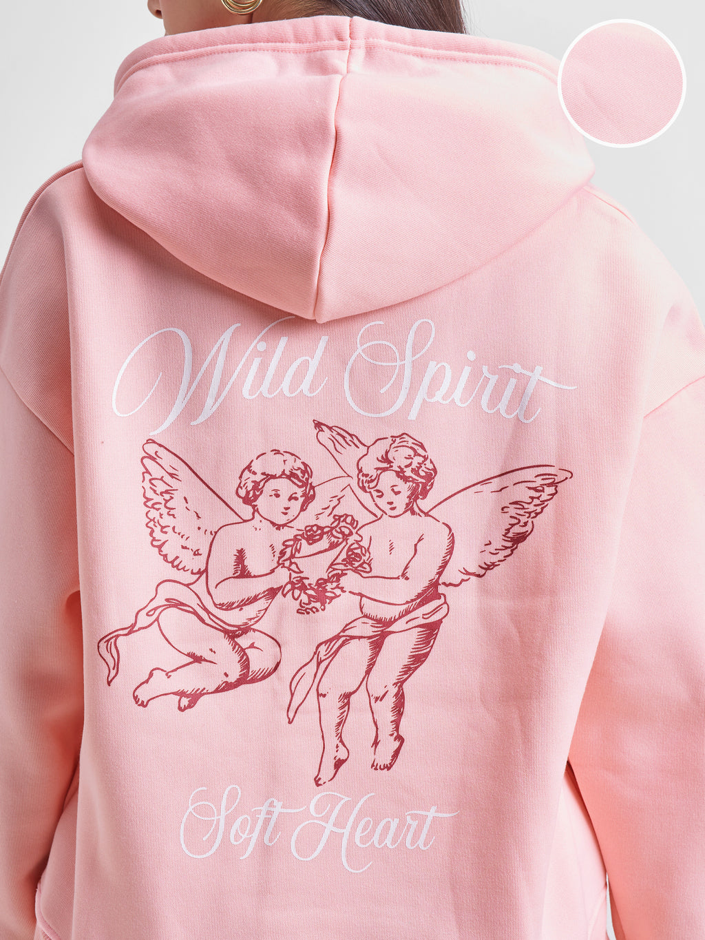 Tokyo Talkies Women Pink Hooded Sweatshirt - Pink - Image 5
