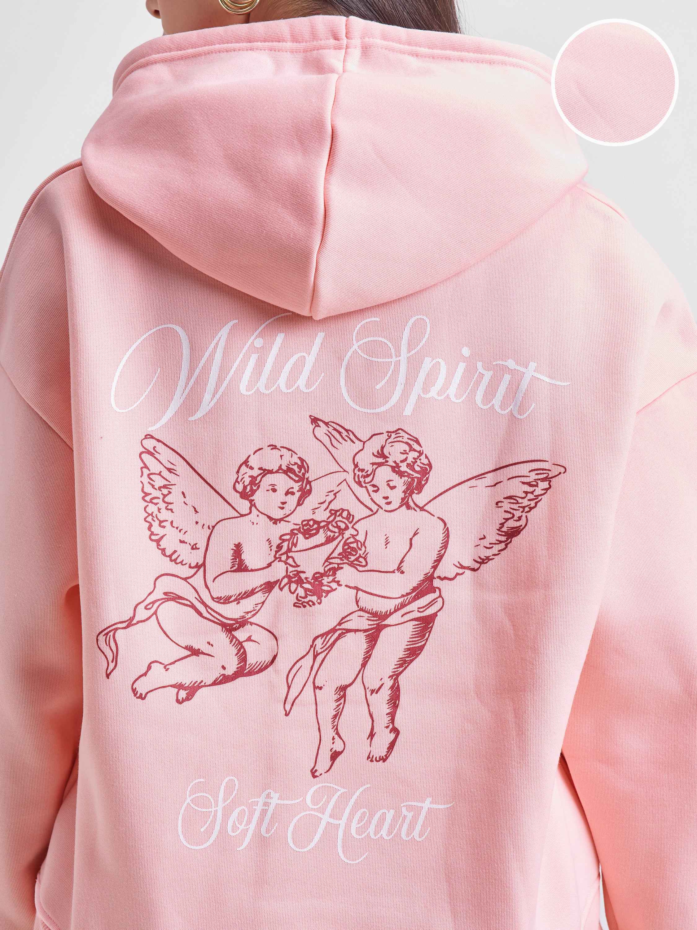 Tokyo Talkies Women Pink Hooded Sweatshirt - Pink - Image 5