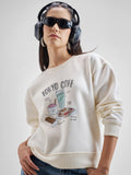 Tokyo Talkies Women White Round Neck Sweatshirt - White - Image 1