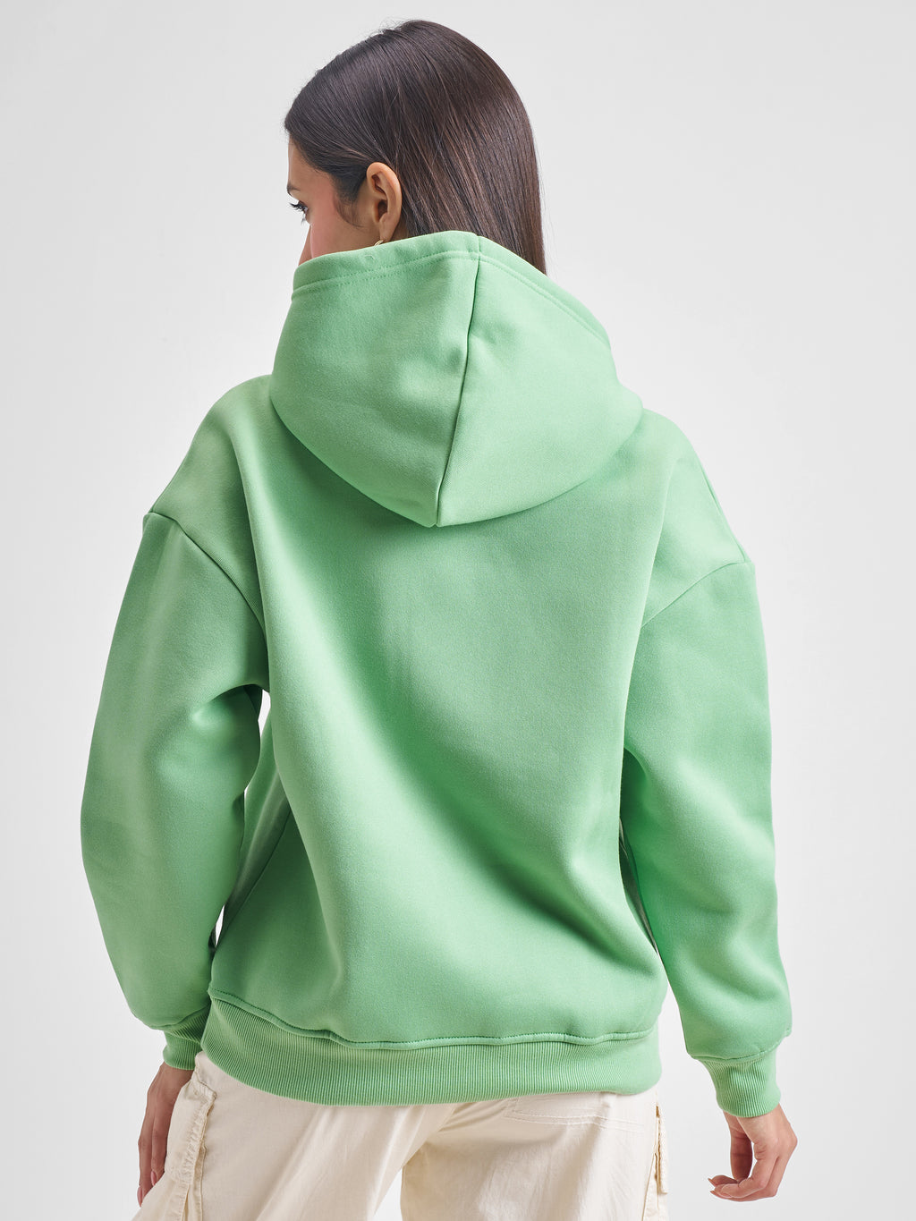 Tokyo Talkies Women Green Hooded Sweatshirt - Green - Image 3