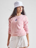Tokyo Talkies Women Pink Self Design Pullover Round Neck Sweatshirt - Pink - Image 1