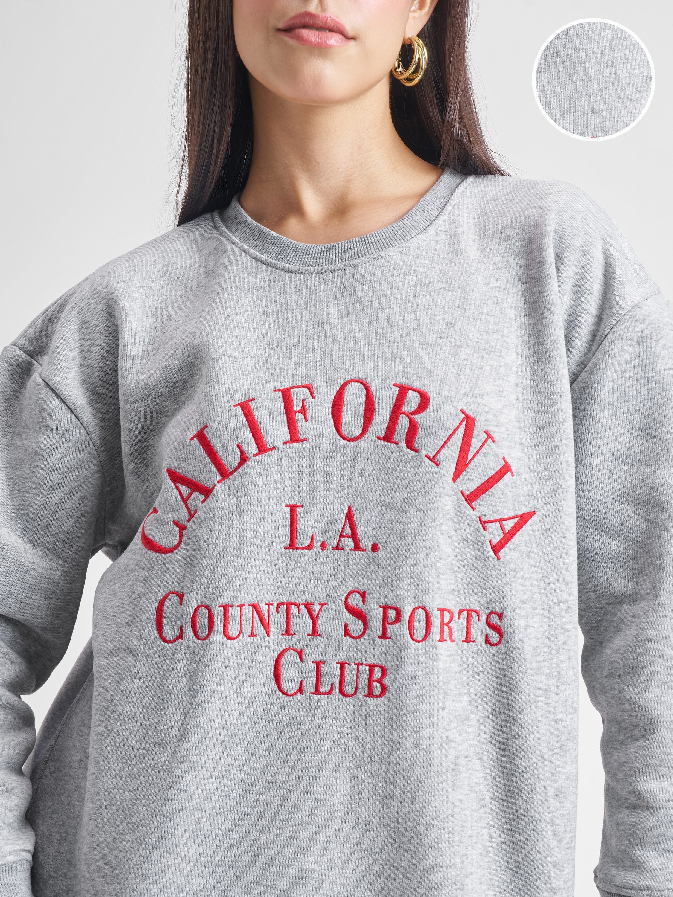 Tokyo Talkies Women Grey Round Neck Sweatshirt - Grey - Image 5