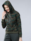 Tokyo Talkies Women Olive Solid Pullover Round Neck Sweatshirt - Olive - Image 1