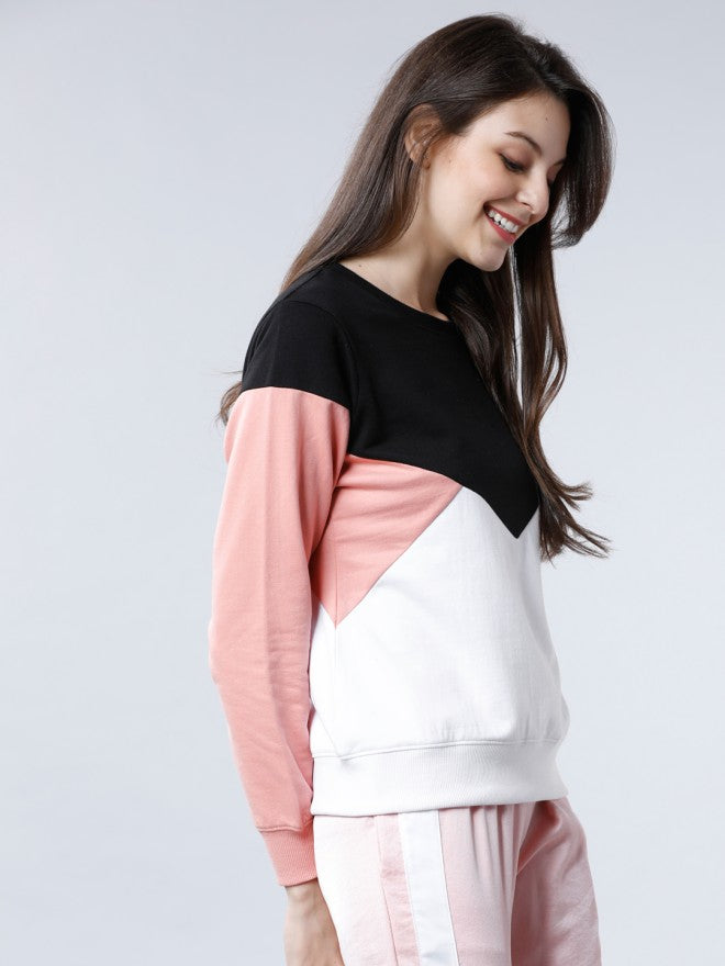 Tokyo Talkies Women Black Solid Pullover Round Neck Sweatshirt - Black - Image 5