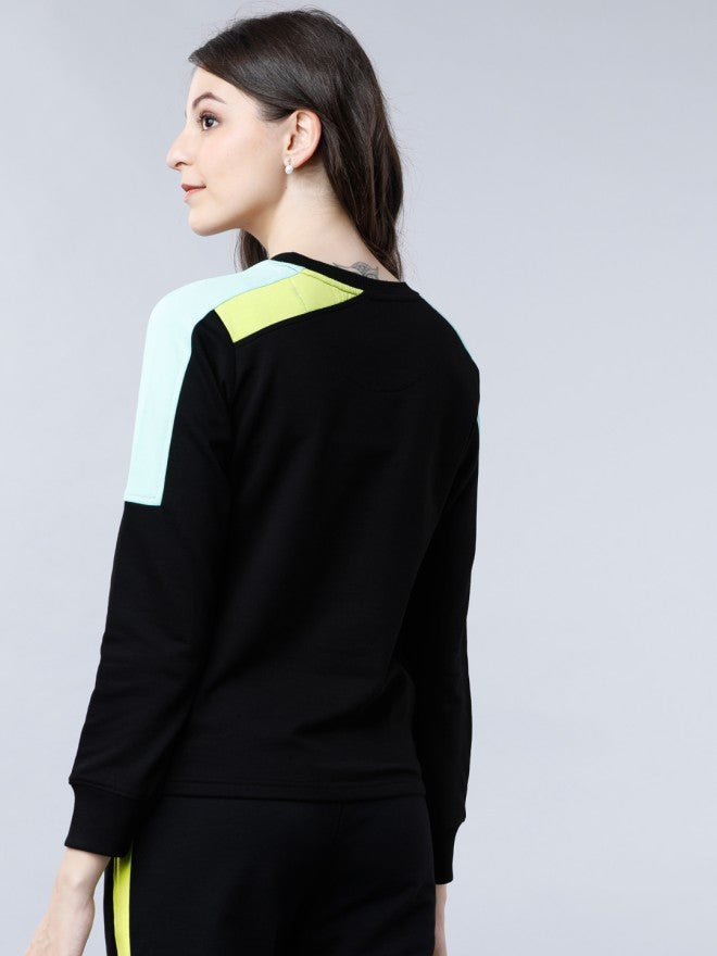 Tokyo Talkies Women Multi Colourblocked Pullover Round Neck Sweatshirt - Multi - Image 2