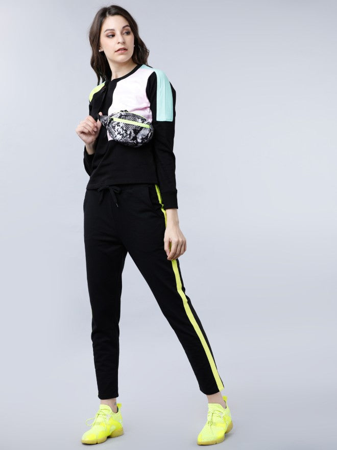 Tokyo Talkies Women Multi Colourblocked Pullover Round Neck Sweatshirt - Multi - Image 4
