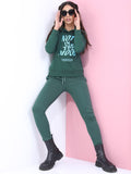 Tokyo Talkies Women Green Printed Pullover Hood Sweatshirt - Green - Image 1