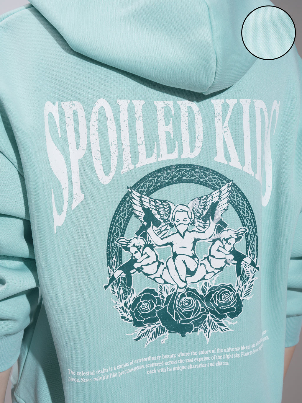 Tokyo Talkies Women Blue Printed Pullover Hood Sweatshirt - Blue - Image 5