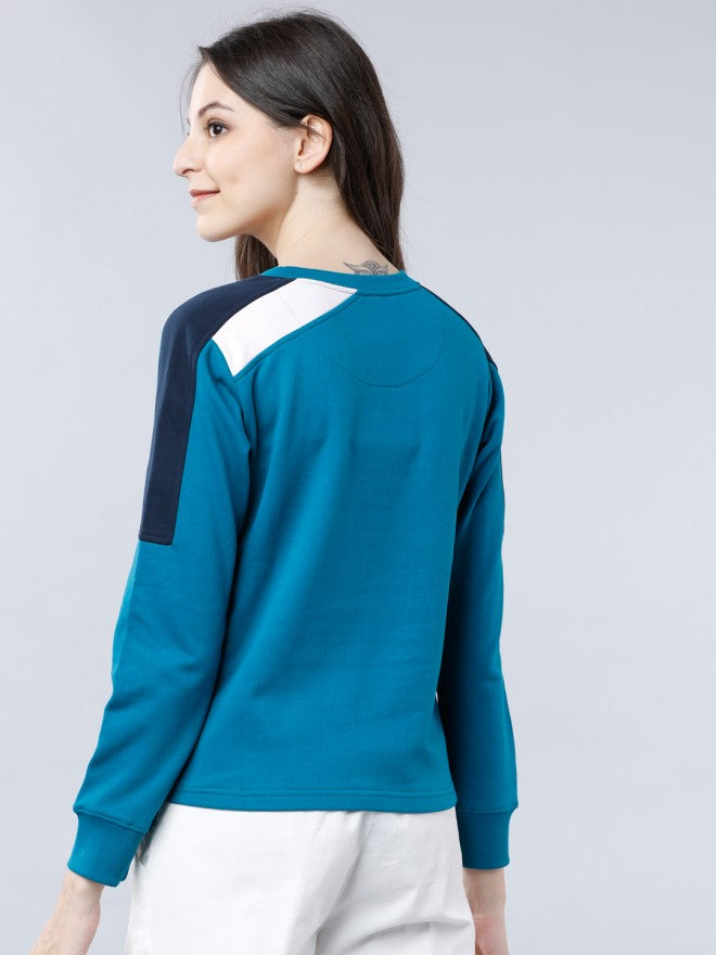 Tokyo Talkies Women Multi Colourblocked Pullover Round Neck Sweatshirt - Multi - Image 2